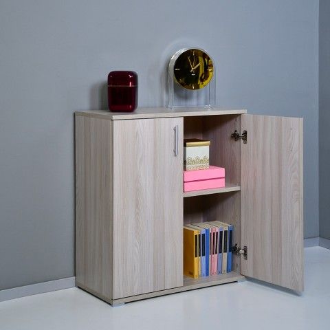 Armadio multiuso soggiorno ufficio 2 vani legno moderno KimSpace 2OP by BICA S.p.A