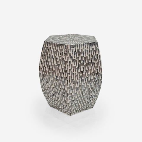 Tavolino esagonale moderno di design con intarsi in madreperla Tari by BICA S.p.A
