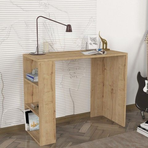 Scrivania studio ufficio 3 scaffali 90x40x74cm moderno in legno Netenya by BICA S.p.A