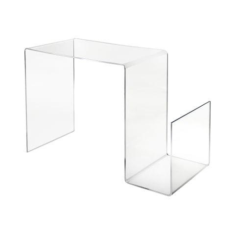 Tavolino in plexiglass di design trasparente con portariviste S-Table by BICA S.p.A
