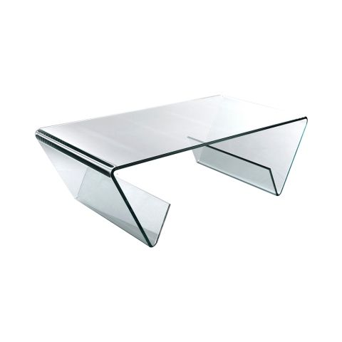 Tavolino da salotto in vetro 110x55cm con vano portariviste Pyramid by BICA S.p.A