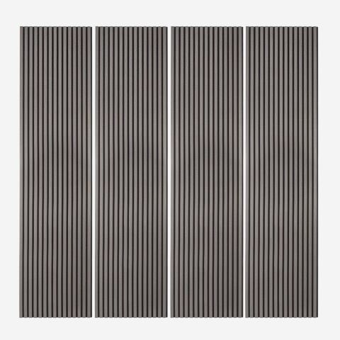 4 x pannelli acustici decorativi 240x60cm listelli legno scuro Kover-DB by BICA S.p.A