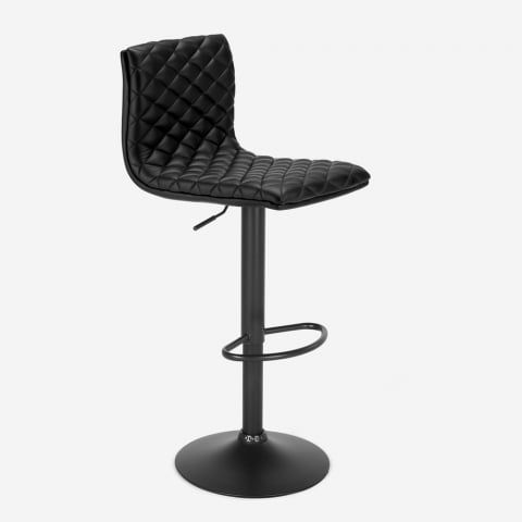 Sgabello alto nero design moderno bar cucina Denver Black Edition by BICA S.p.A