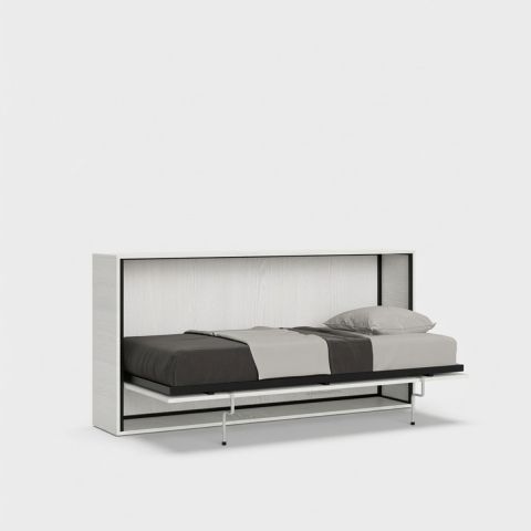 Letto singolo a scomparsa orizzontale bianco 85x185cm doghe Kando BF by BICA S.p.A