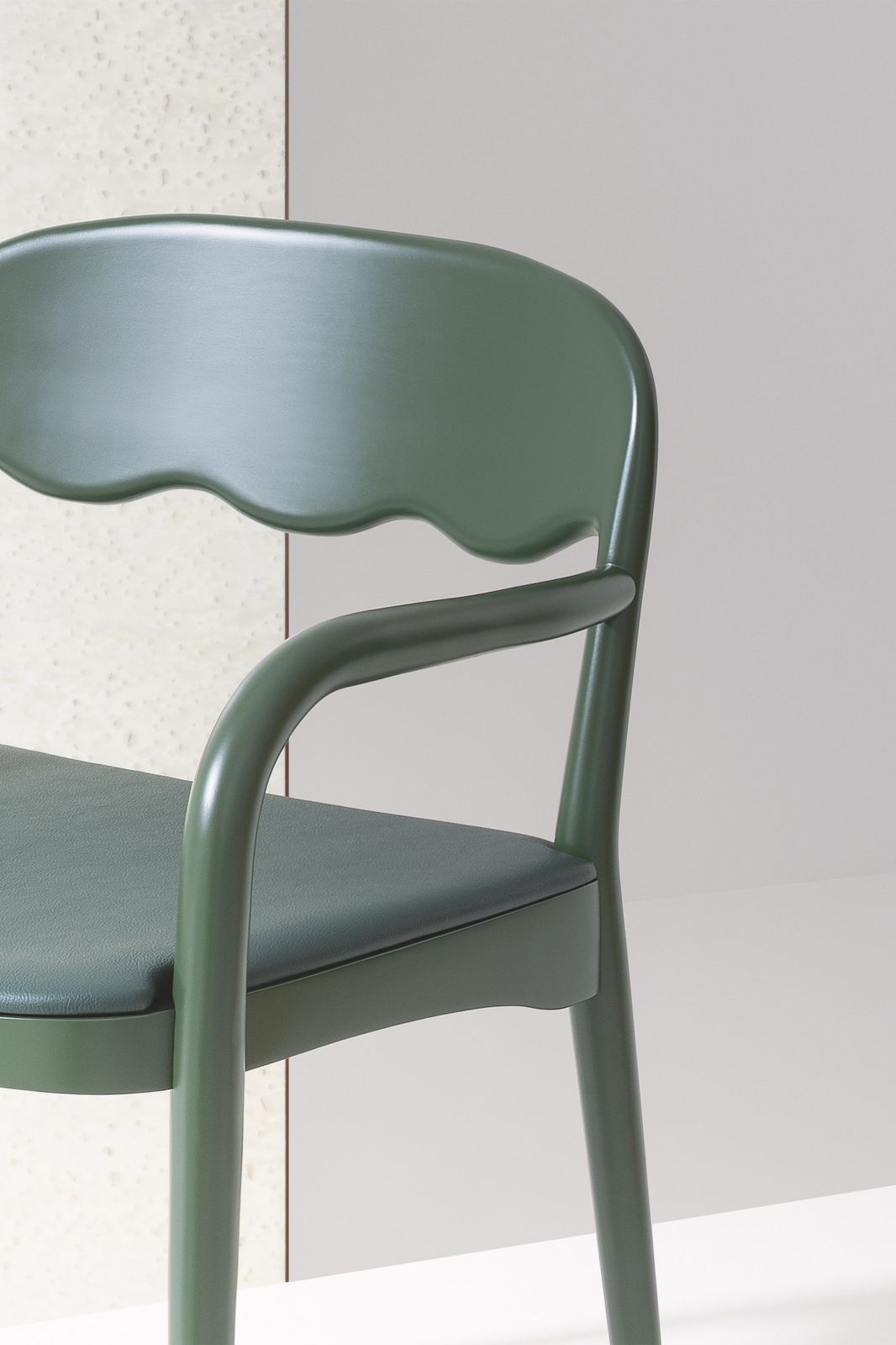FRISÉE 258/260 - High solid wood stool with footrest by Billiani