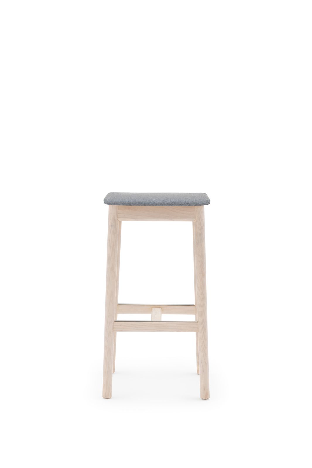 WHITE 135 - Ash stool with integrated cushion by Billiani