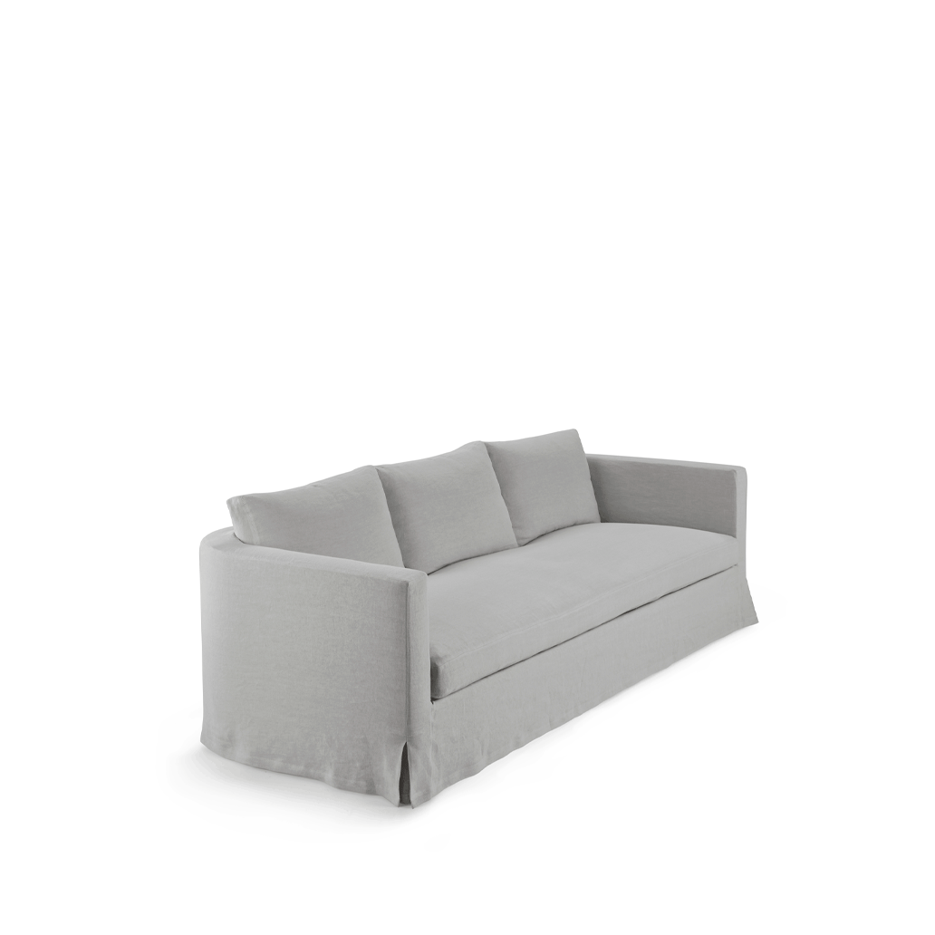 DEAN - 3 seater linen sofa with castors by Blasco