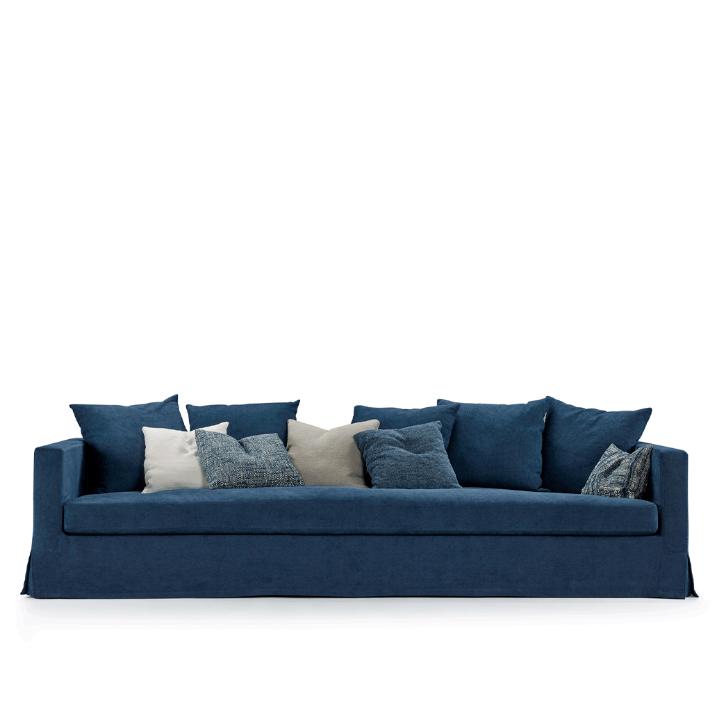 PIET - 4 seater chenille sofa with castors by Blasco