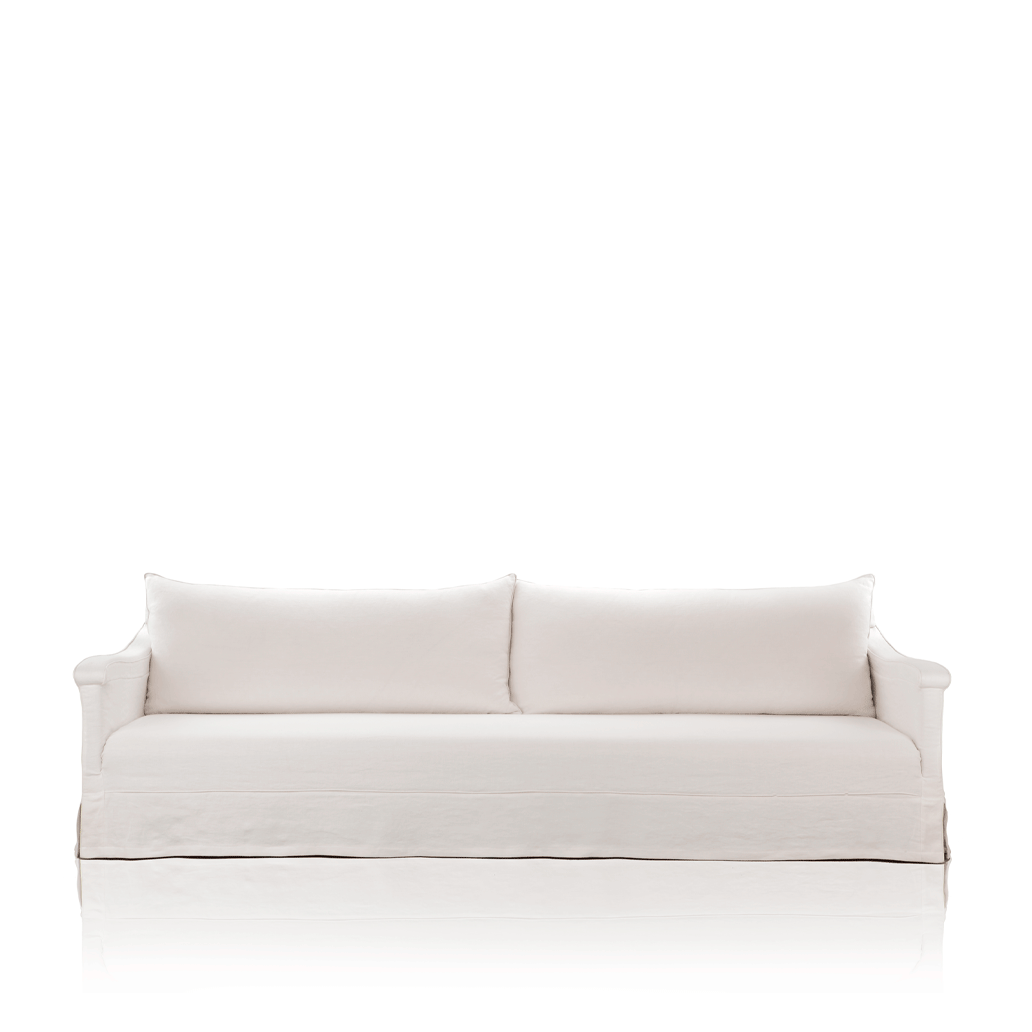 OPERA - 3 seater linen sofa with castors by Blasco