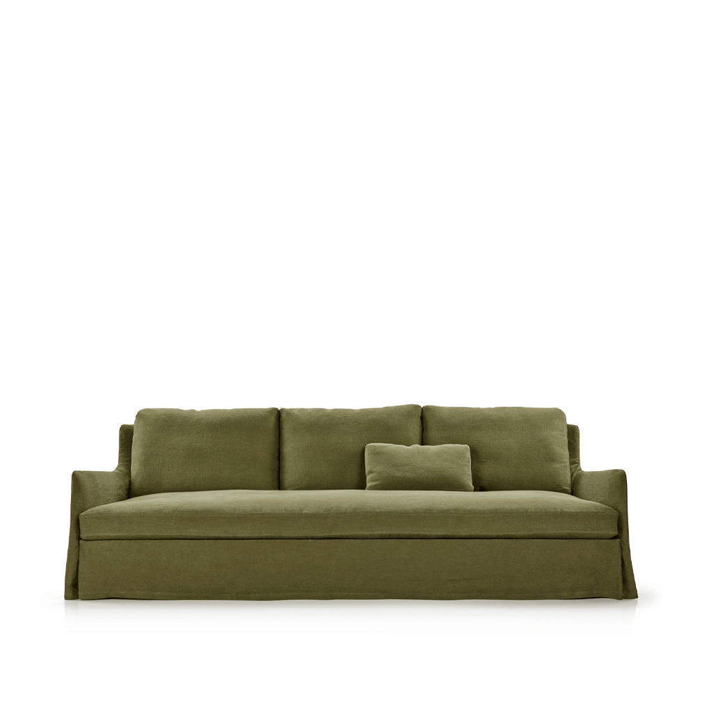 MERCURY - 3 seater fabric sofa with castors by Blasco