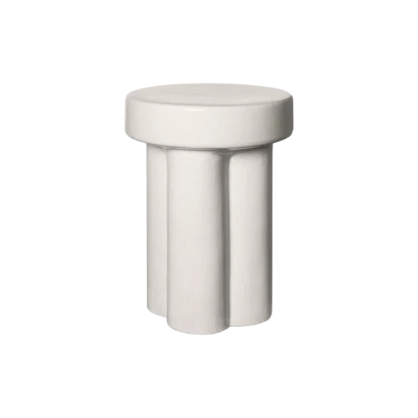 TORU Ceramic Stool Lily White large Ø 33 cm by Blomus
