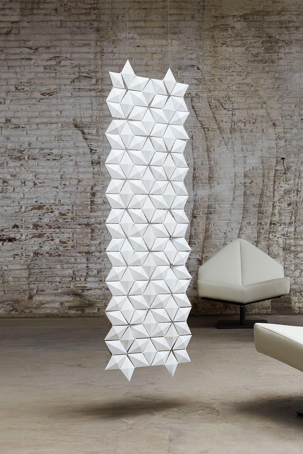 Facet hanging room divider 68 x 217cm in White by Bloomming
