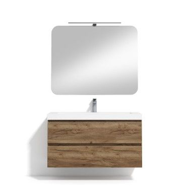 Mueble de baño suspendido KLIMT con encimera Suri resin stone by Blubbain