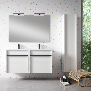 Mueble de baño suspendido ANAIS con encimera cerámica Moma by Blubbain