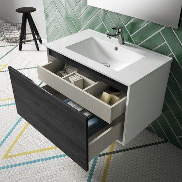 Mueble de baño suspendido CINAMMON con encimera cerámica by Blubbain