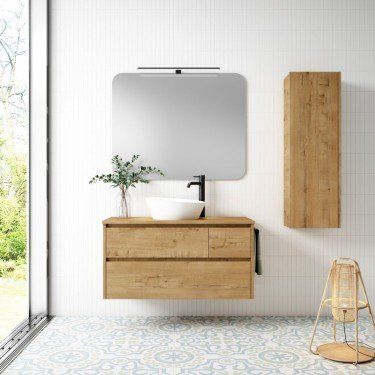Mueble de baño BOHEM con encimera madera by Blubbain