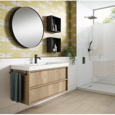 Mueble de baño NICOL cálido y elegante, fabricado en España, enviado montado y con envío gratis by Blubbain