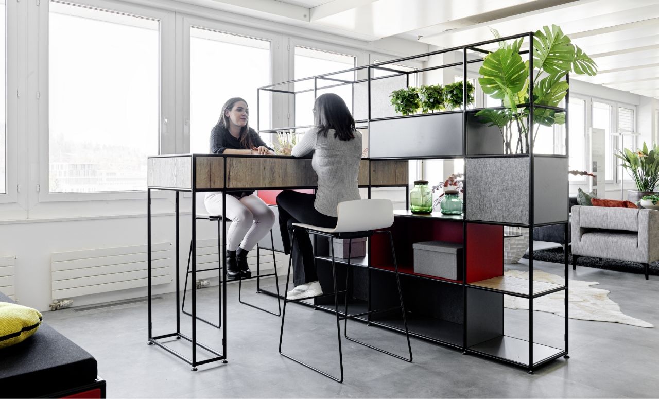 Room divider with table by Bosse