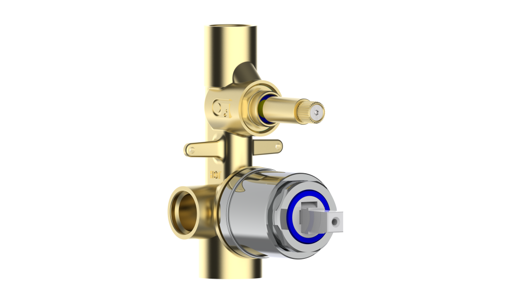 Concealed body with handle rotating diverter by Bossini