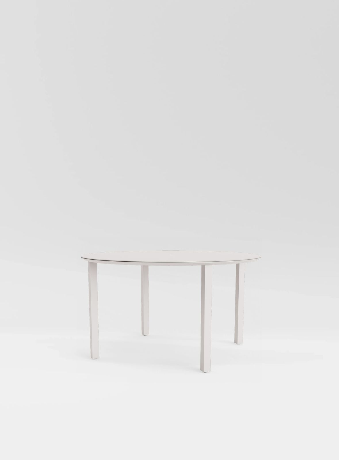 Lisbon 52" Round Parsons Solid Top Dining Table w/ Umbrella Hole by Brown Jordan