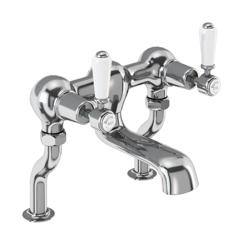 Kensington Bath Filler Deck Mounted (Quarter turn with White accent) | SKU KE23 | Burlington Bathrooms by Burlington