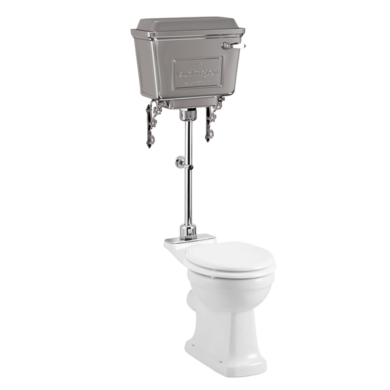 Standard Medium Level WC with 440 Chrome Lever Cistern (Standard Medium Level WC with 440 Chrome Lever Cistern) | SKU T71 T33 P5 | Burlington Bathrooms by Burlington
