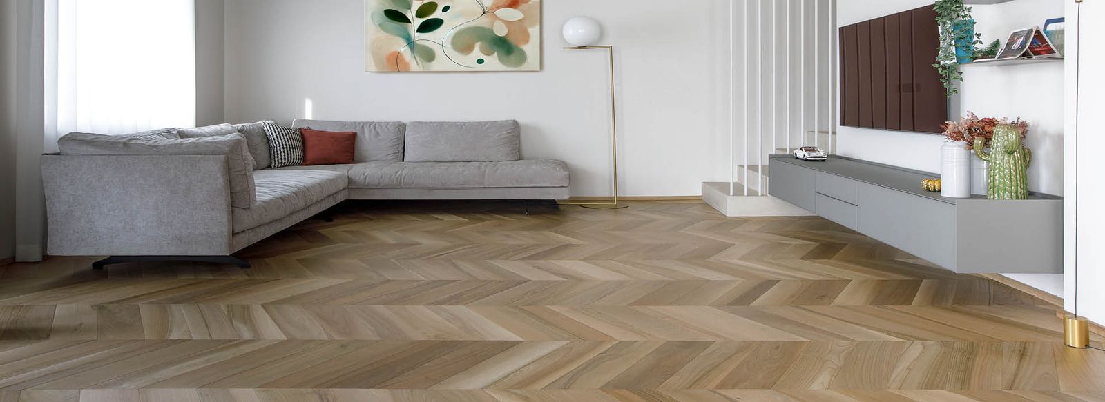 Raw Effect European Walnut – 60° Chevron by Cadorin Group