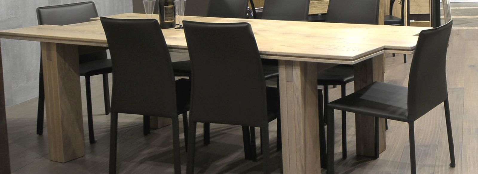Table in three layers Oak planks by Cadorin Group