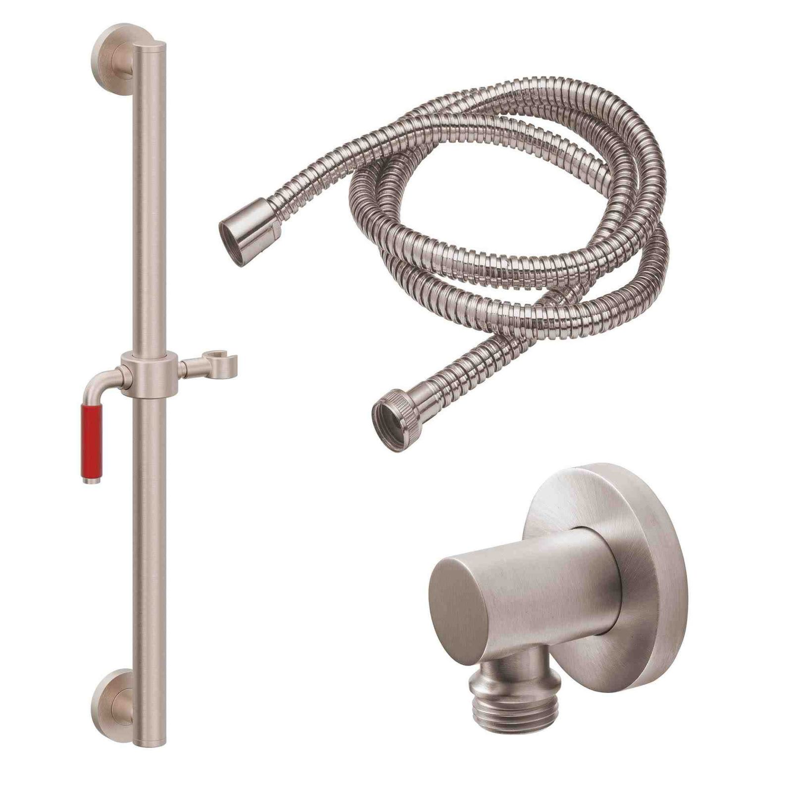 30" Grab Bar Handshower Kit - Red Lever Handle with Line Base by California Faucets