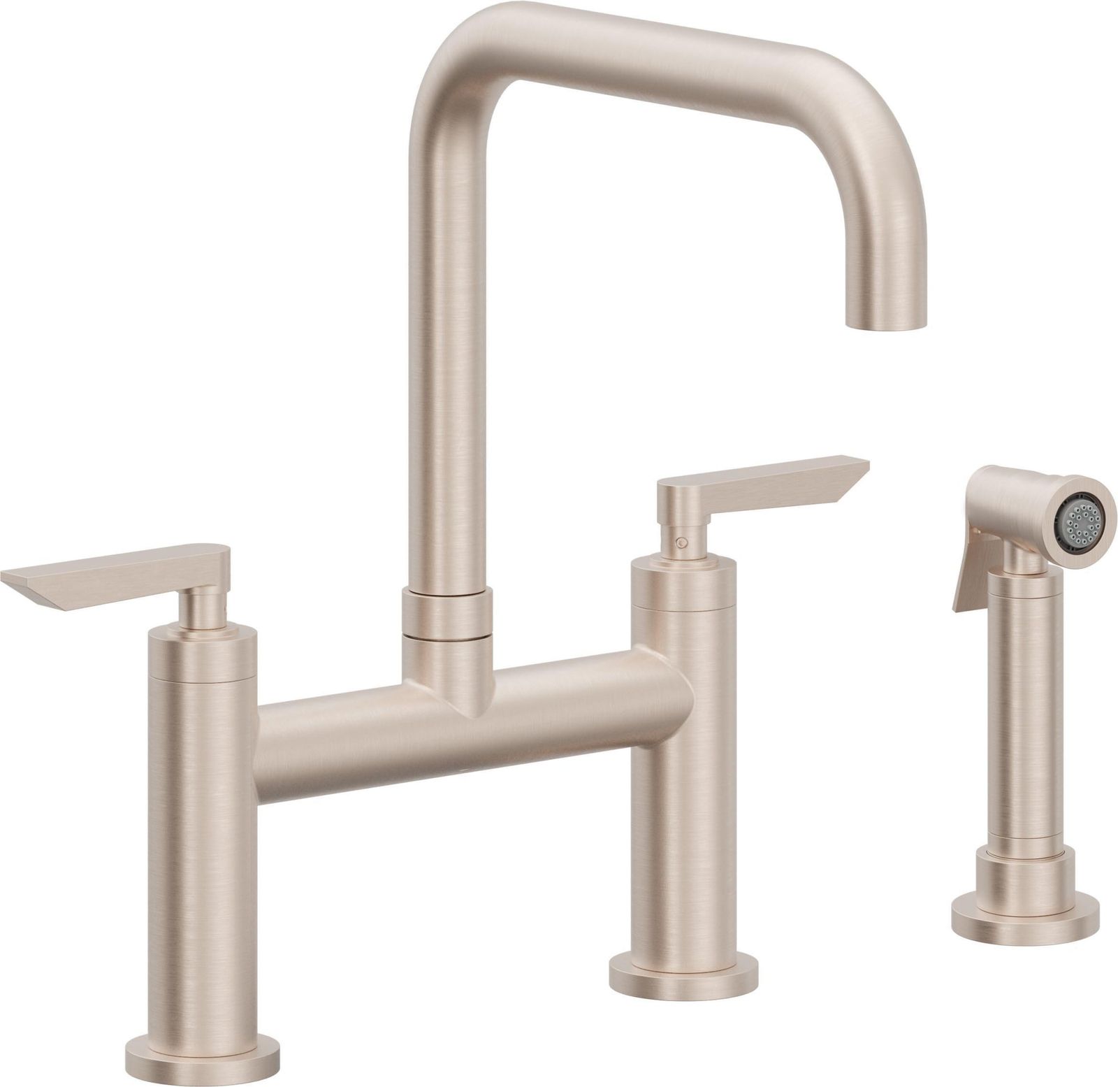 Bridge Kitchen Faucet with Sidespray - Quad Spout by California Faucets