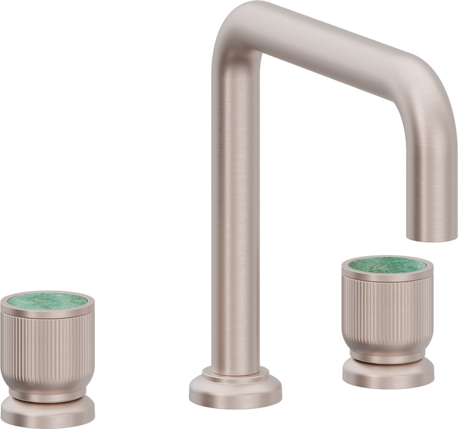 Complete Roman Tub Set - Quad Spout, with Green Aventurine Gemstone Handle Cap by California Faucets
