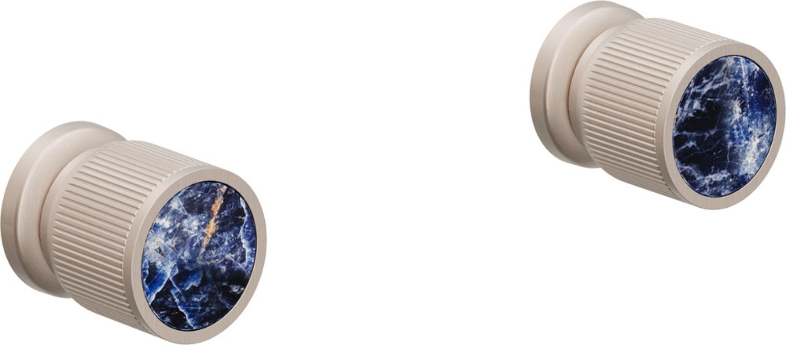 2 Handle Tub or Shower Trim Only, with Sodalite Gemstone Handle Cap by California Faucets