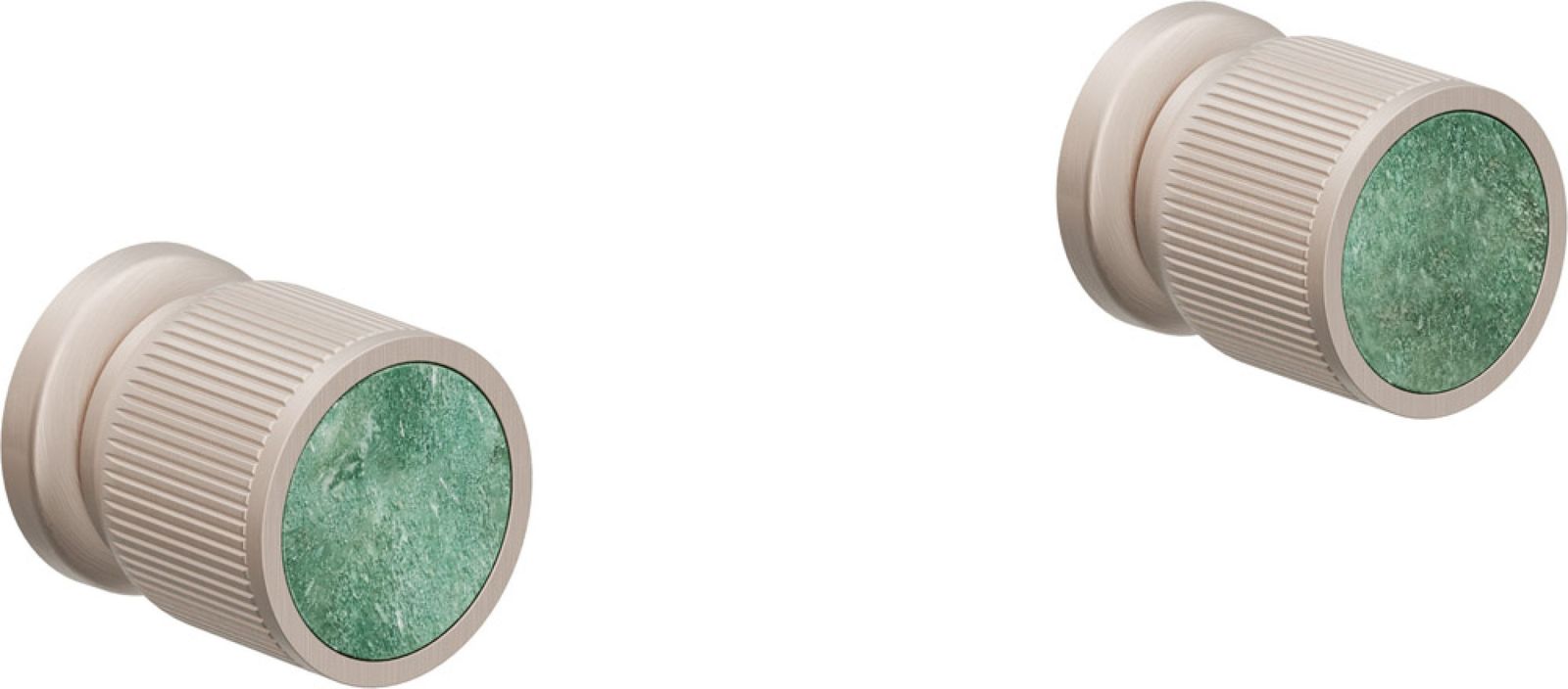 2 Handle Tub or Shower Trim Only, with Green Aventurine Gemstone Handle Cap by California Faucets