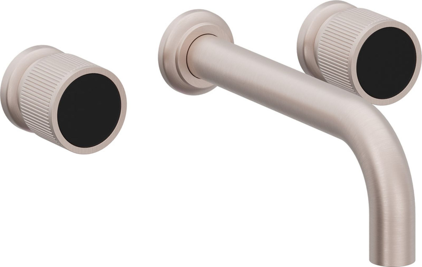 Two Handle Lavatory Wall Faucet Trim Only, with Black Glass Handle Cap by California Faucets