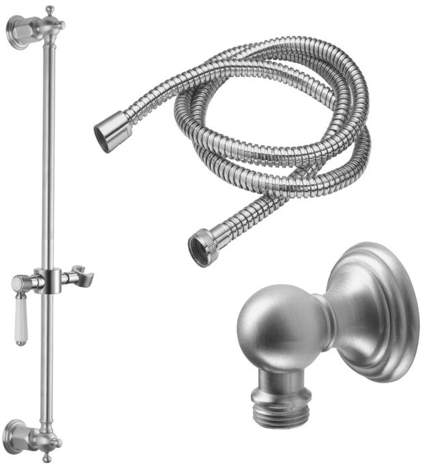 Slide Bar Handshower Kit - Porcelain Lever Handle with Line Base by California Faucets
