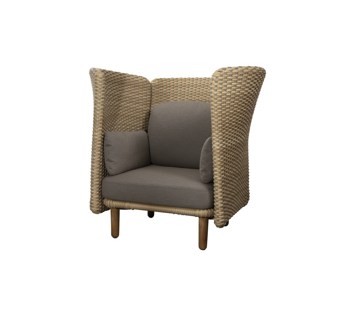 Arch lounge chair w/high arm/backrest by Cane-line