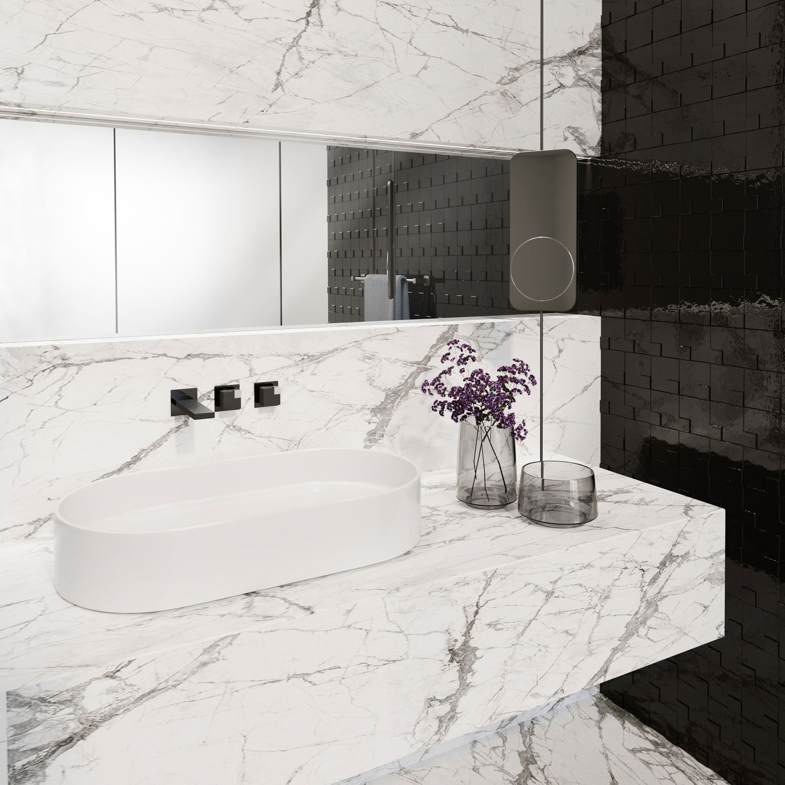 OCUBE 0-OCB4002EST-CR - Recessed thermostatic shower mixer with plate by Carimali