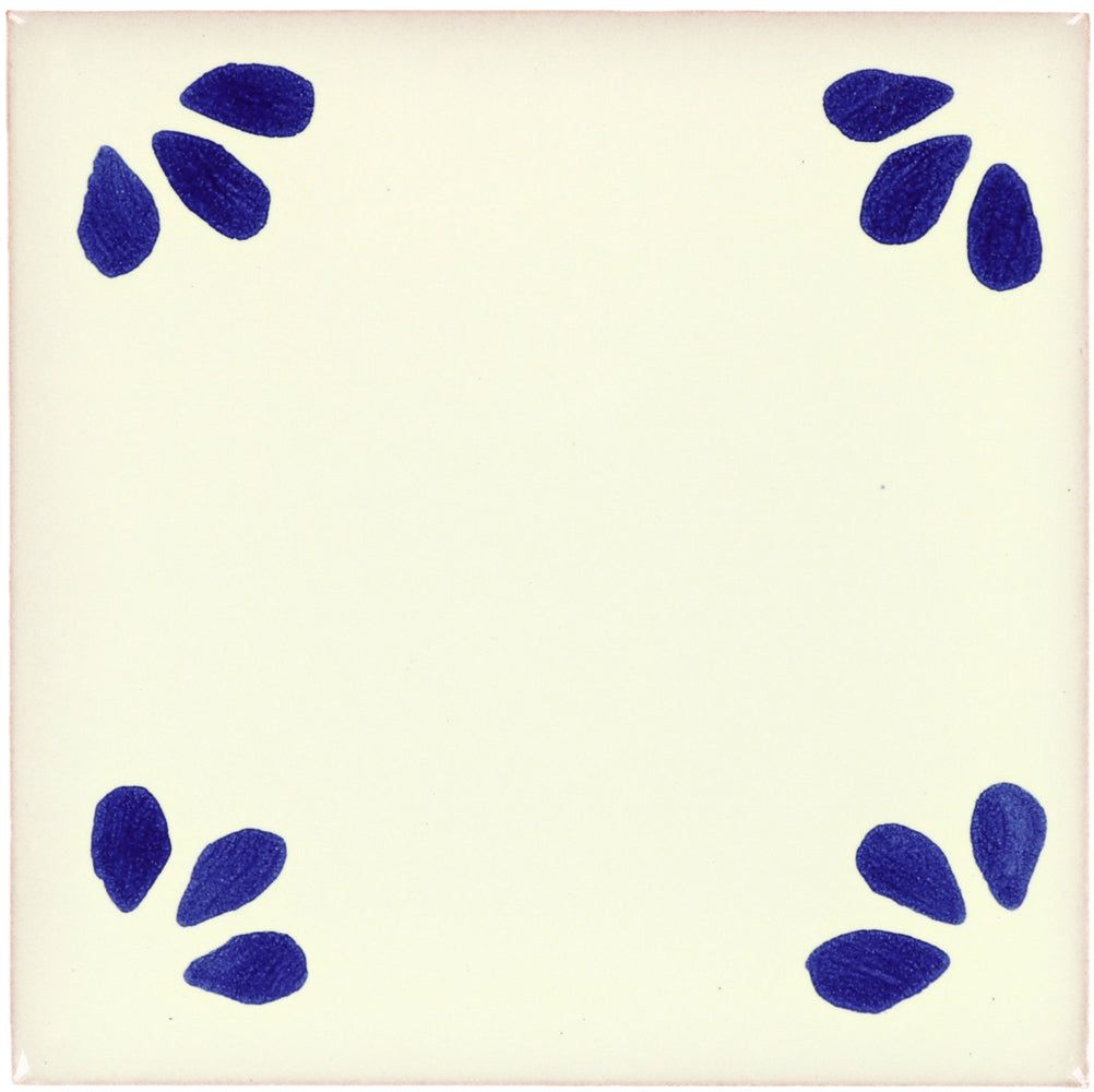 Mexican Talavera Ceramic Decorative Tile: Blue Ville by Casatile