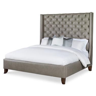 Details Fully Uph Tall H.B. Wing Bed - King 6/6 by Century Furniture