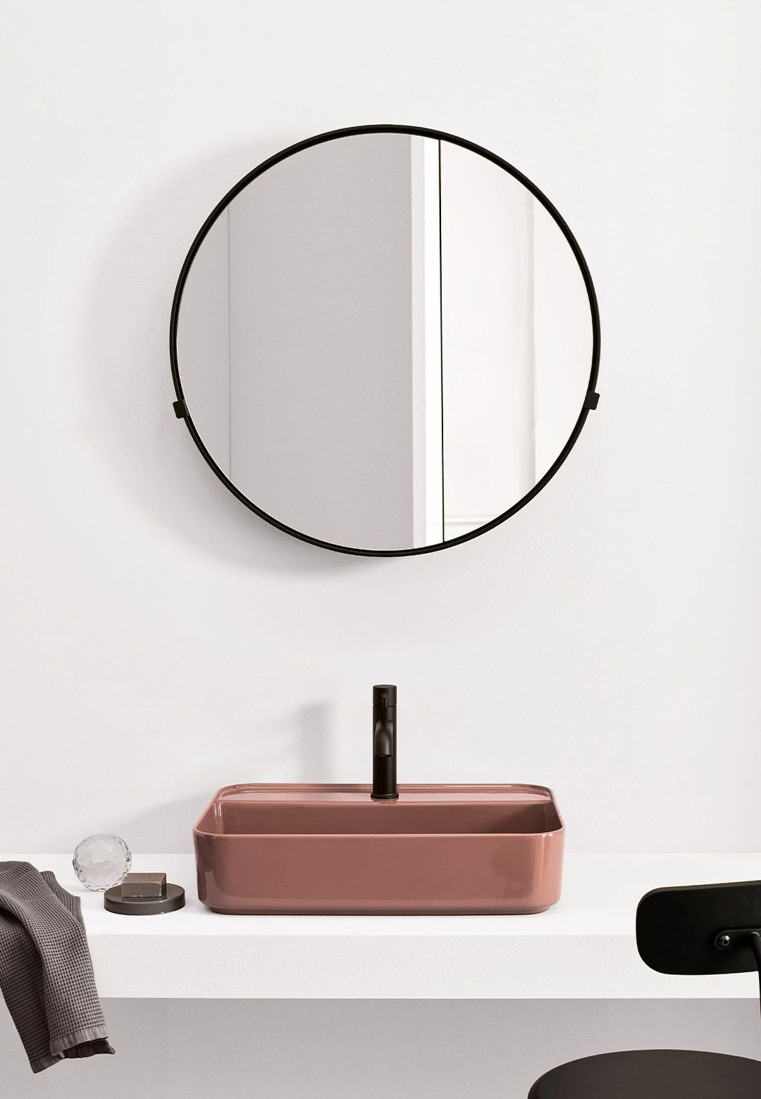 Shui Comfort rectangular washbasin, with one hole by Ceramica Cielo