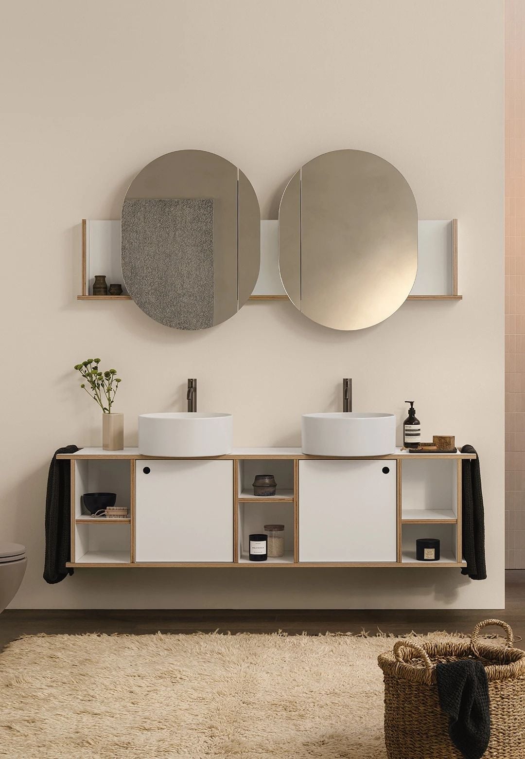 Theo 175 with 2 doors and 3 open compartments by Ceramica Cielo