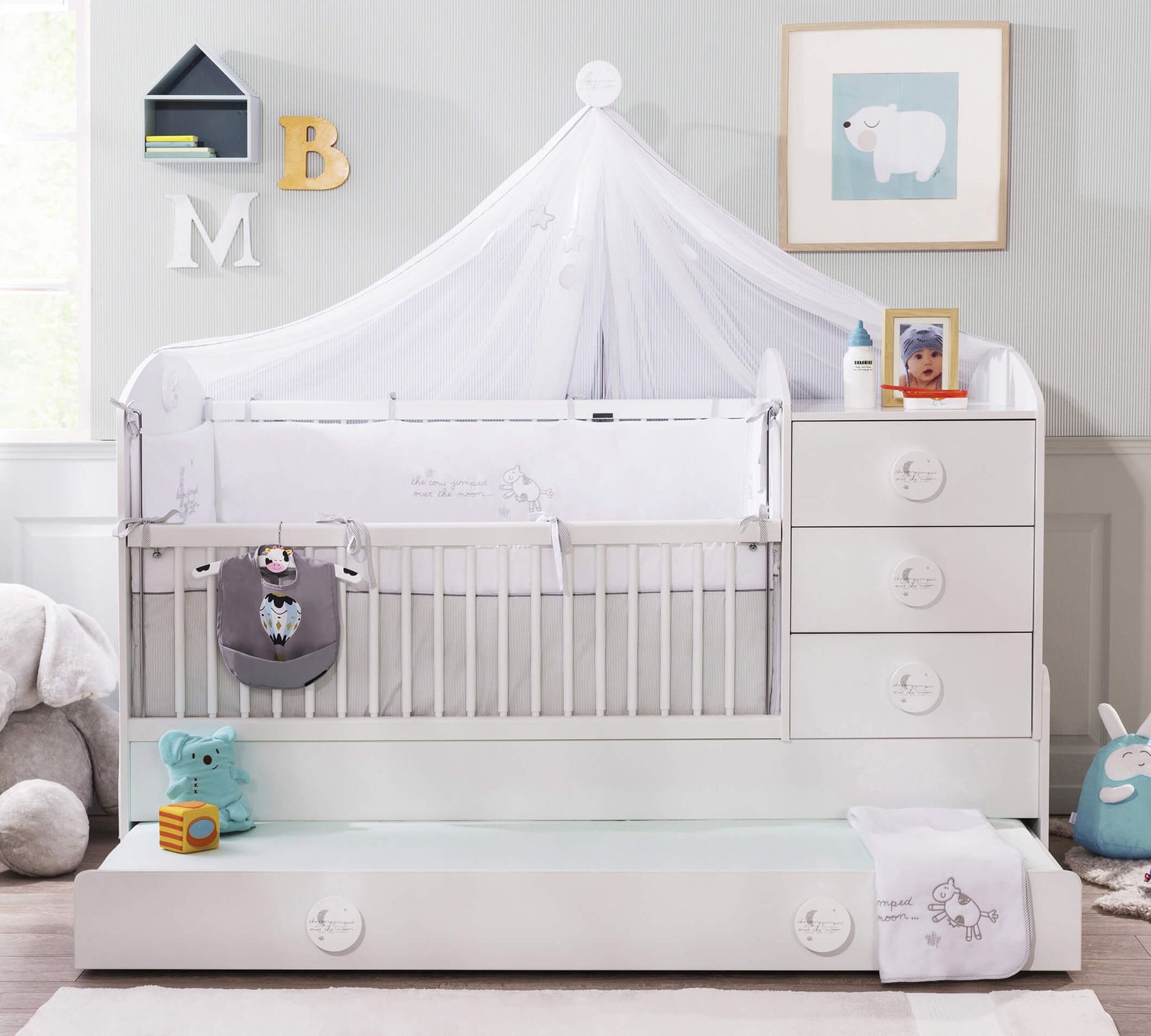 Baby Cotton Sl Convertible Baby Bed (With Parent Bed)(80x180 cm) by Cilek
