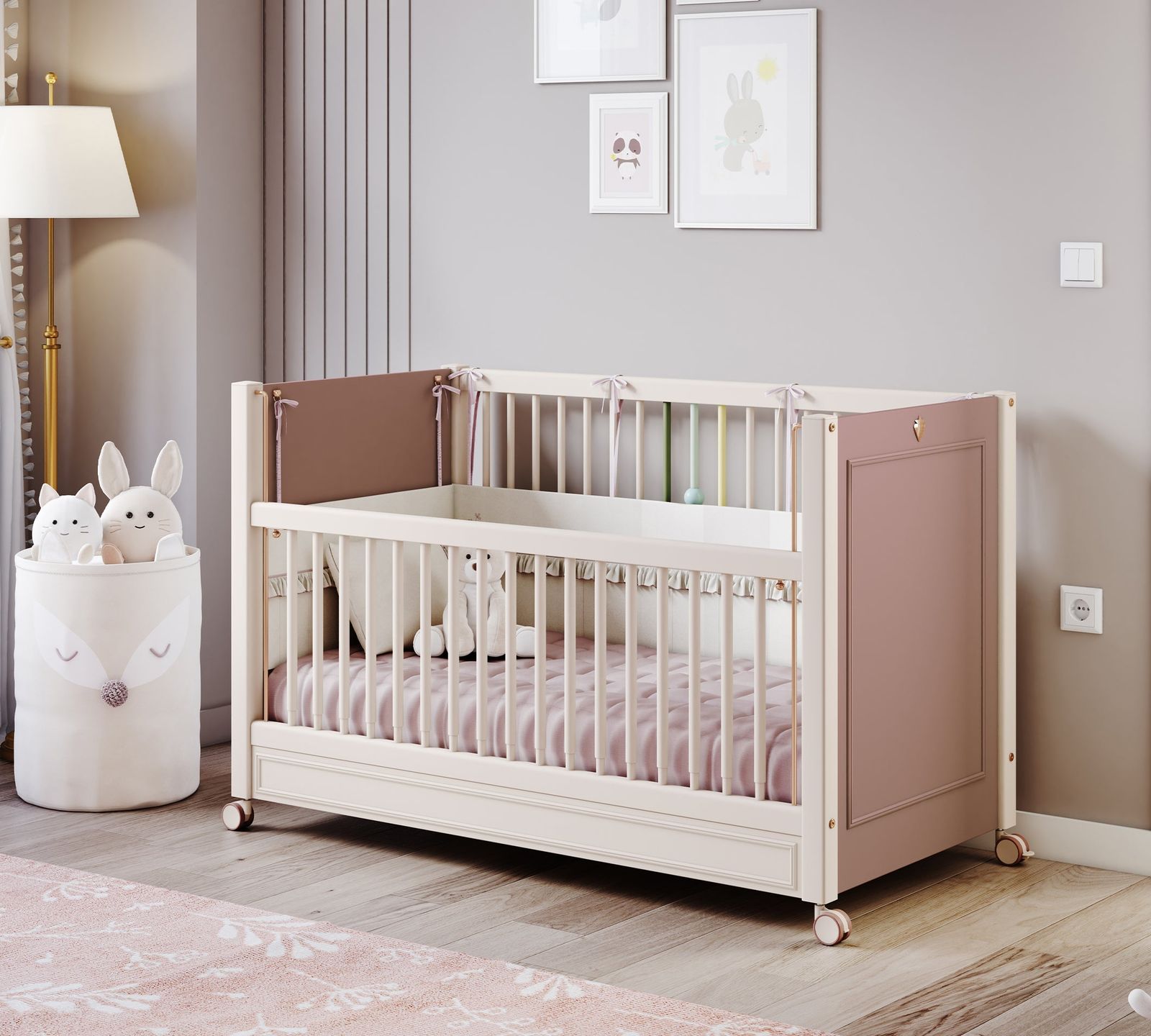 Baby Elegance With Wheel Baby Bed Oak (60x120 cm) by Cilek