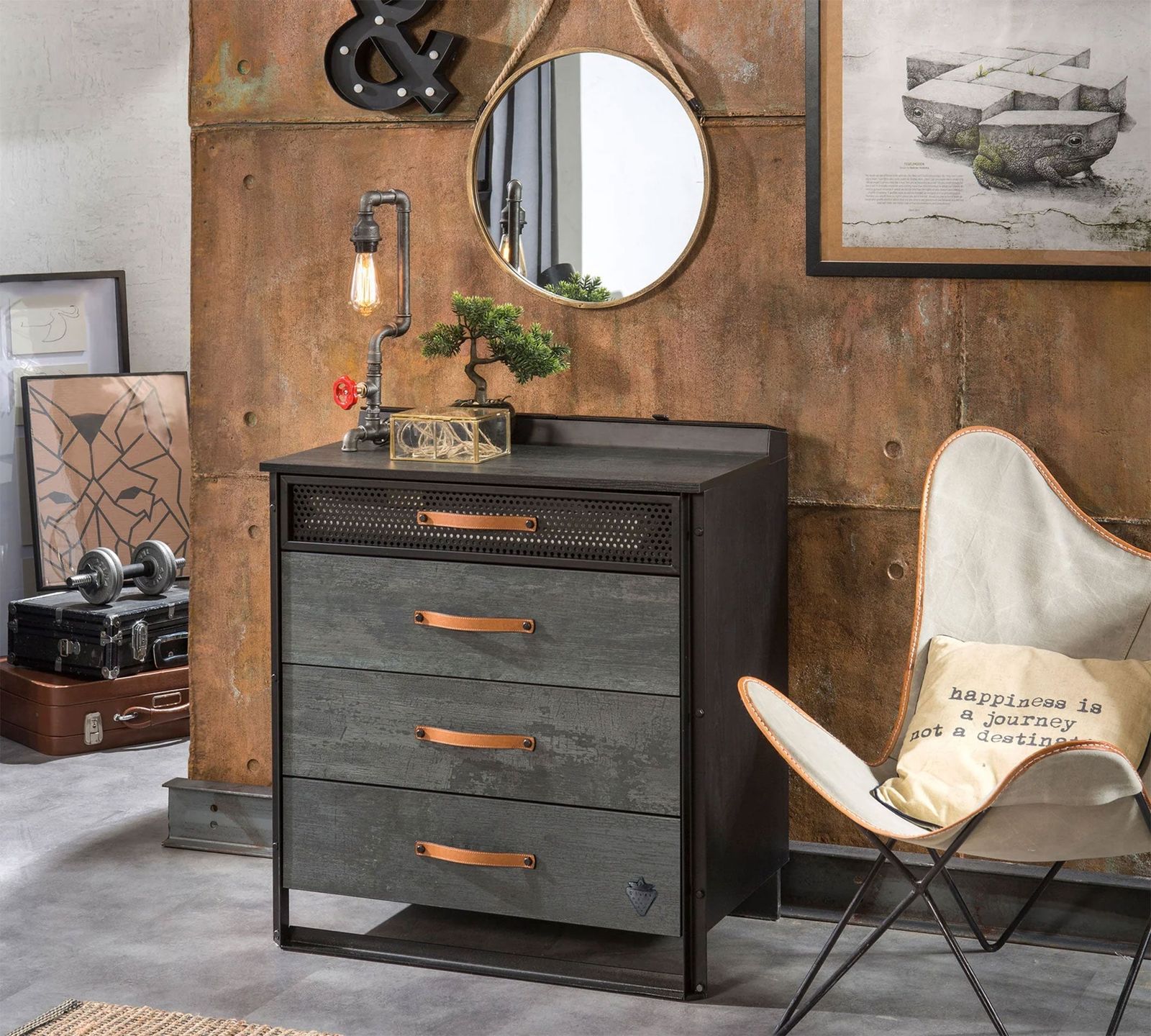 Dark Metal Dresser by Cilek