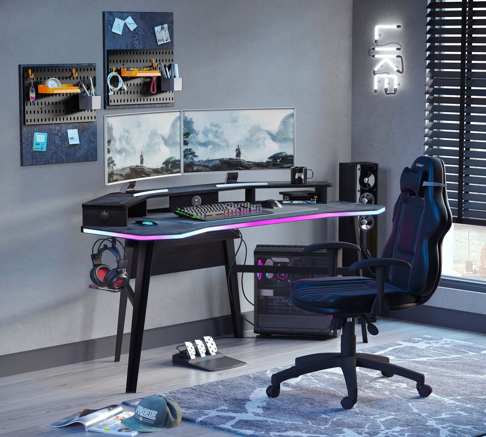 Dark Metal Gaming Desk by Cilek