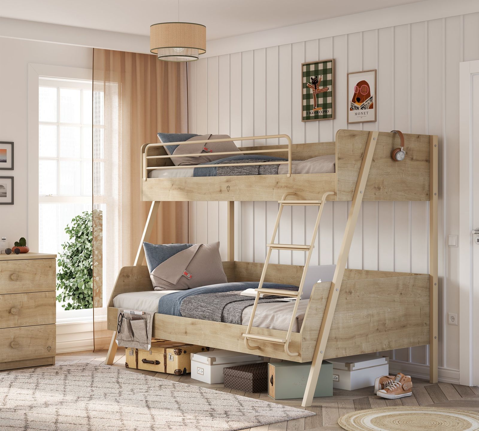 Mocha Large Bunk Bed Oak (90x200-120x200 cm) by Cilek