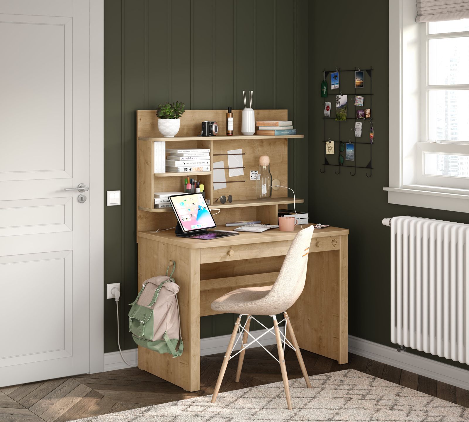Mocha Small Study Desk (With Small Study Unit) by Cilek