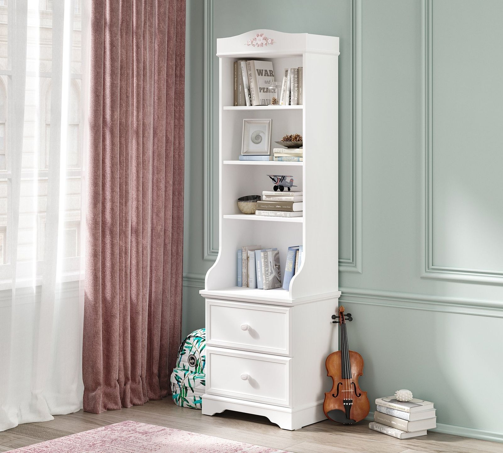 Rustic White Bookcase by Cilek