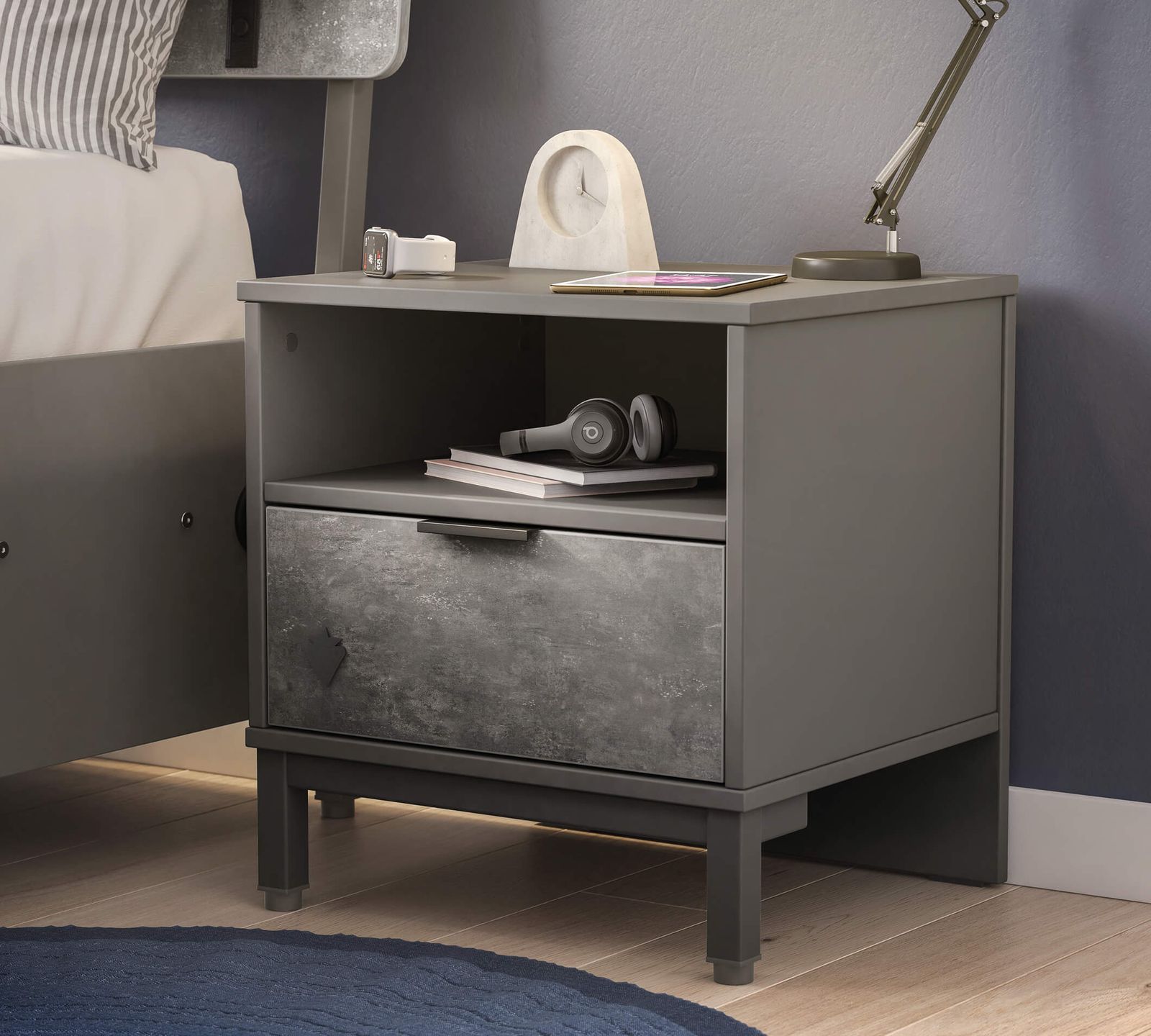 Space Gray Nightstand by Cilek