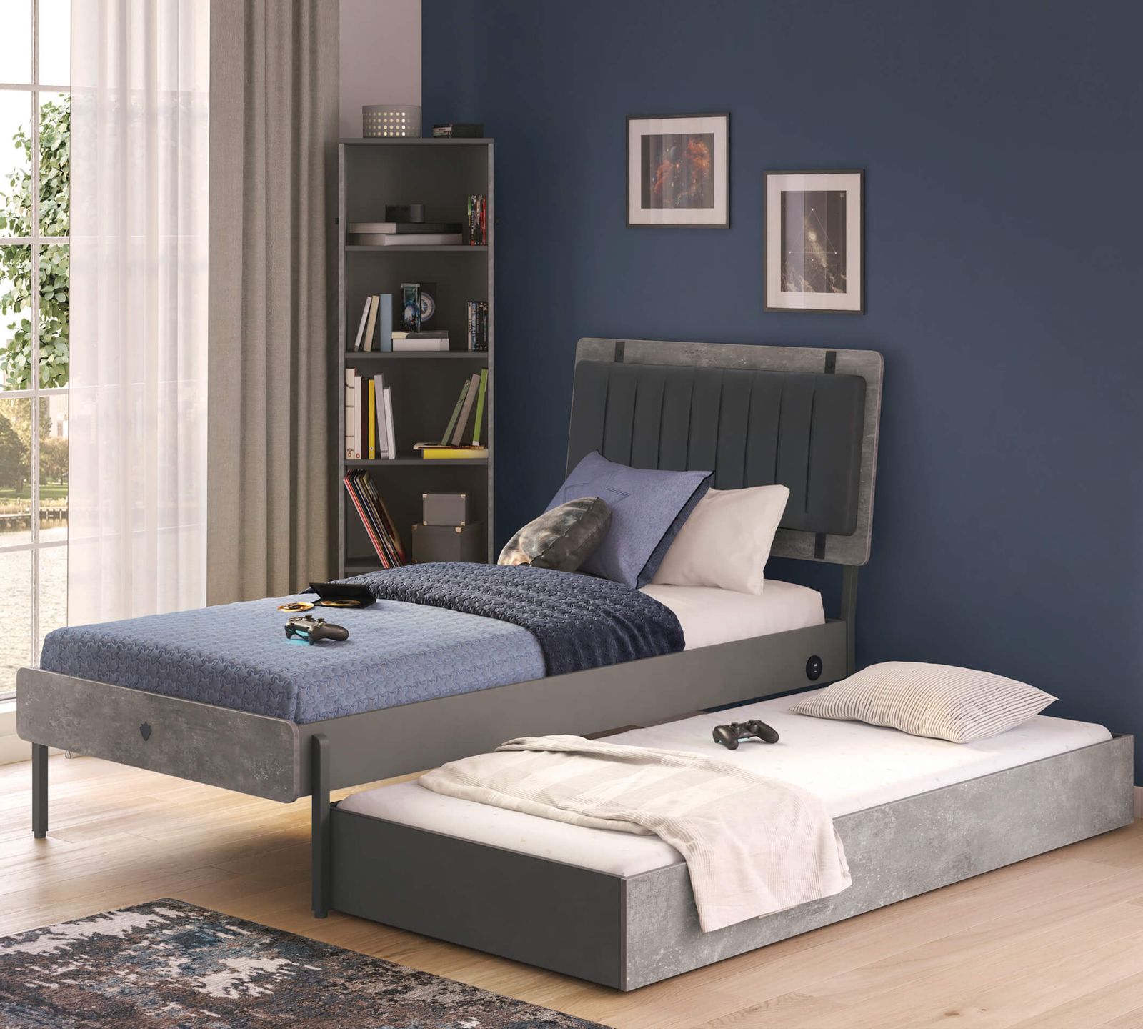 Space Gray Pull-out Bed (90x190 cm) by Cilek